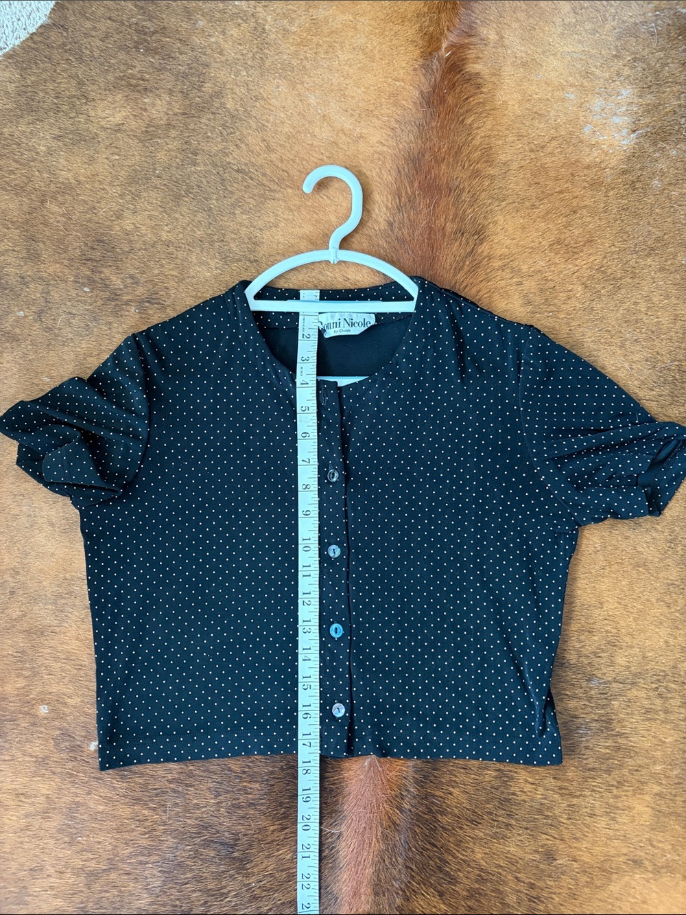 Vintage Black Polka Dot Button-Front Women’s Top - Picture 7 of 7